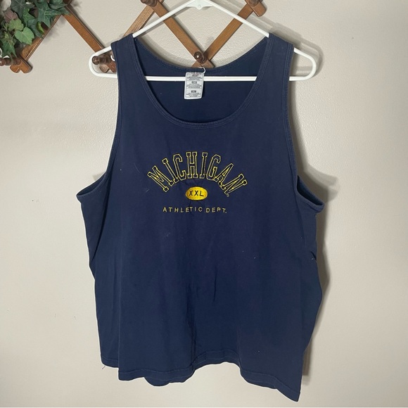 Vintage Tops - Vintage Michigan athletic department embroidered tank top
